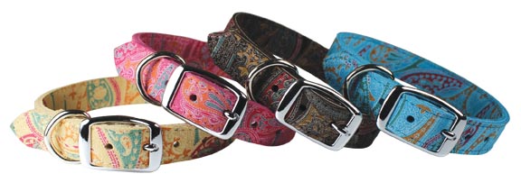 Paisley Collection Dog Collars by Leather Brothers